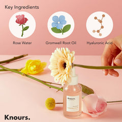 Knours rose water niacinamide infusion suggesting brightness and hydration