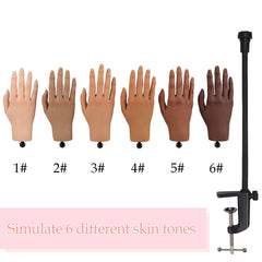 KnowU bendable fingers nail practice hand for angle variations during sessions