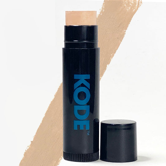 Kode Mens Concealer Lightest bottle front, compact travel-ready concealer for on-the-go touch-ups.