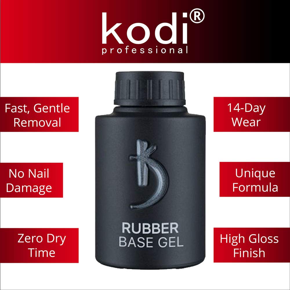 KODI Rubber Base Gel brush-on application on natural nails.