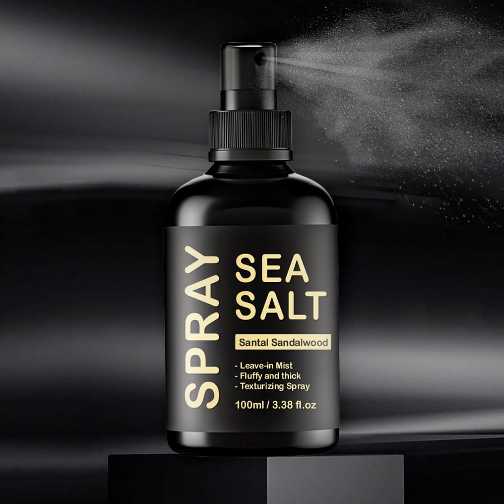 Close-up of KOEC Sea Salt Spray keratin blend and sandalwood fragrance.