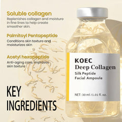 KOEC silk peptide texture close-up ready for quick absorption.