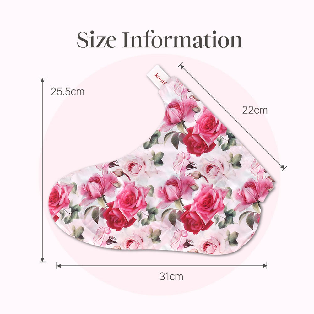 Koelf Rose Petal Satin Foot Mask socks-shaped design for mess-free wear
