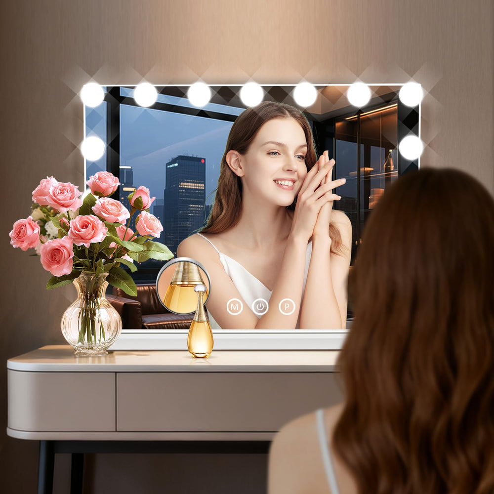Sturdy aluminum frame supports a stylish vanity setup