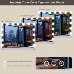 Three color modes on KOHEOPT mirror for daylight, warm, or cool tones