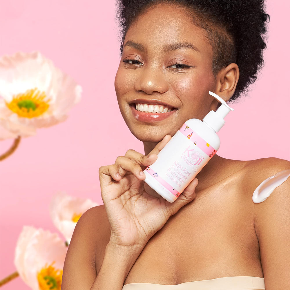 Koji White arbutin ingredient label highlights gentle brightening