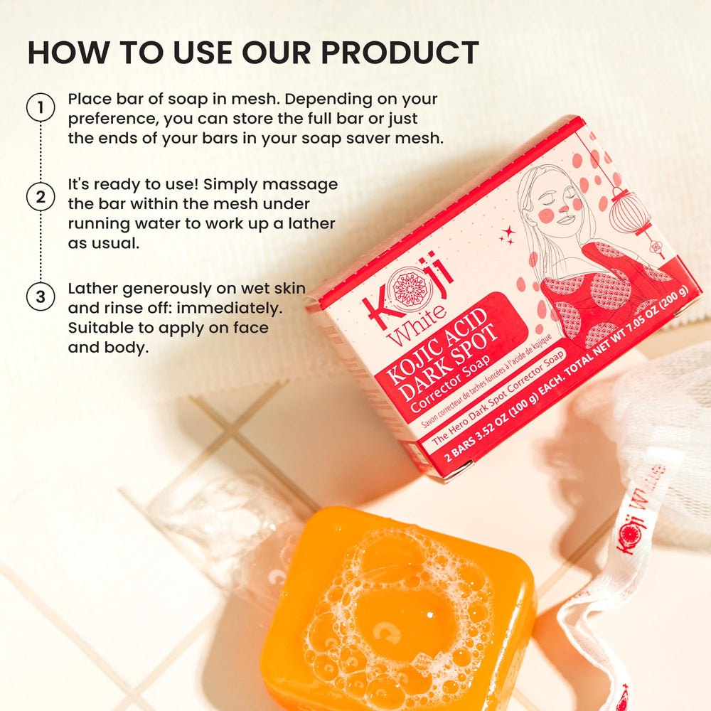 Koji White creamy-lather bar ready for daily cleansing and hydration.