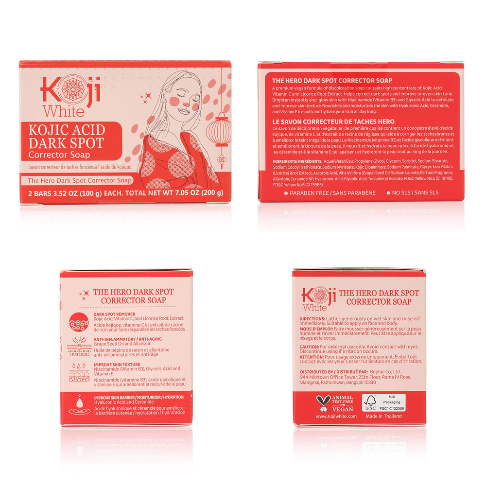 Koji White daily-use bar on counter suggests a simple routine for luminous skin.
