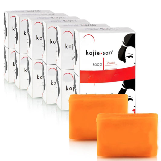 Kojie San Skin Brightening Soap bundle featuring kojic acid for a more even-toned look.
