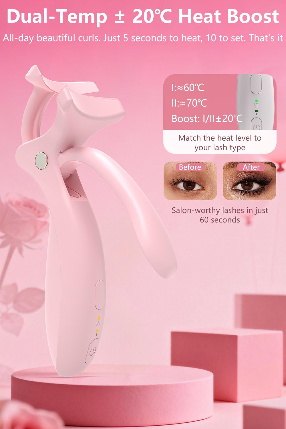 KOKABI dual-arc design cradles lashes for lift