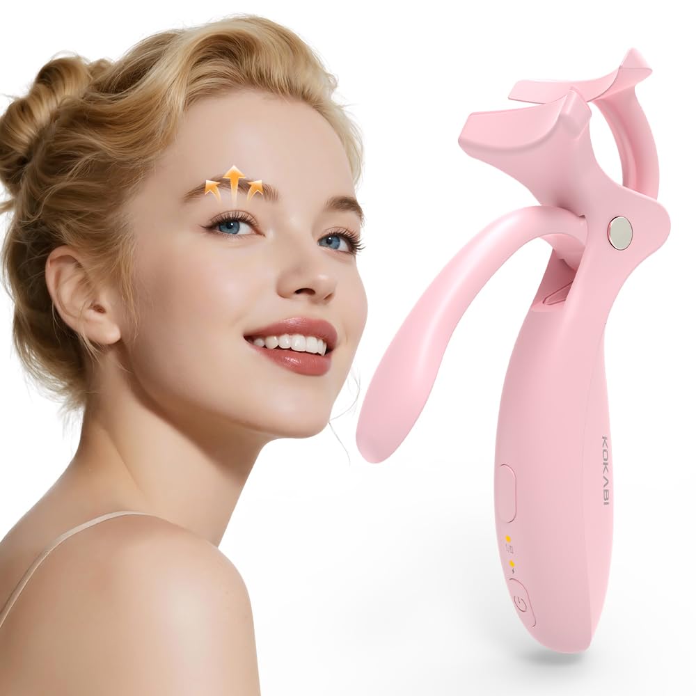 KOKABI smart heated eyelash curler in pink offers fast lash lift