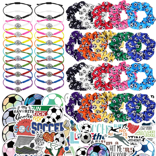 Kolewo4ever soccer scrunchies assortment in vibrant colors for versatile hairstyles.