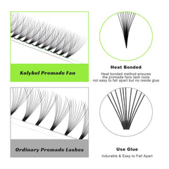 Kolybel premade fans black PBT material feels soft and lightweight