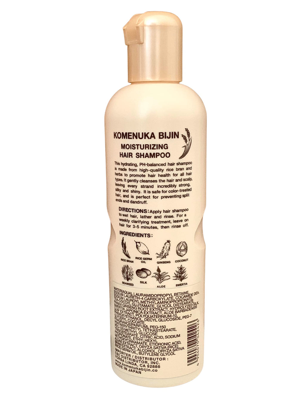 Komenuka Bijin NS-K Moisturizing Hair Shampoo label emphasizes paraben-free, sulfate-free daily care