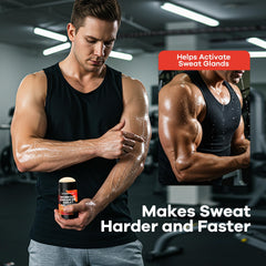 Komoko Sweat Gel Stick application demonstrates a smooth roll-on before training.