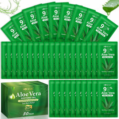 KONEUK Aloe Vera Gel 50-pack packaging shows bulk, portable storage and gifting potential.