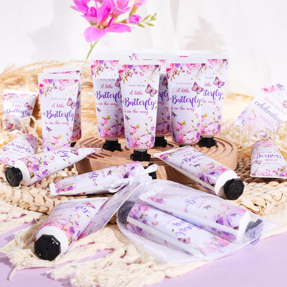 KONEUK bridal shower display with butterfly motif and bluebell scent