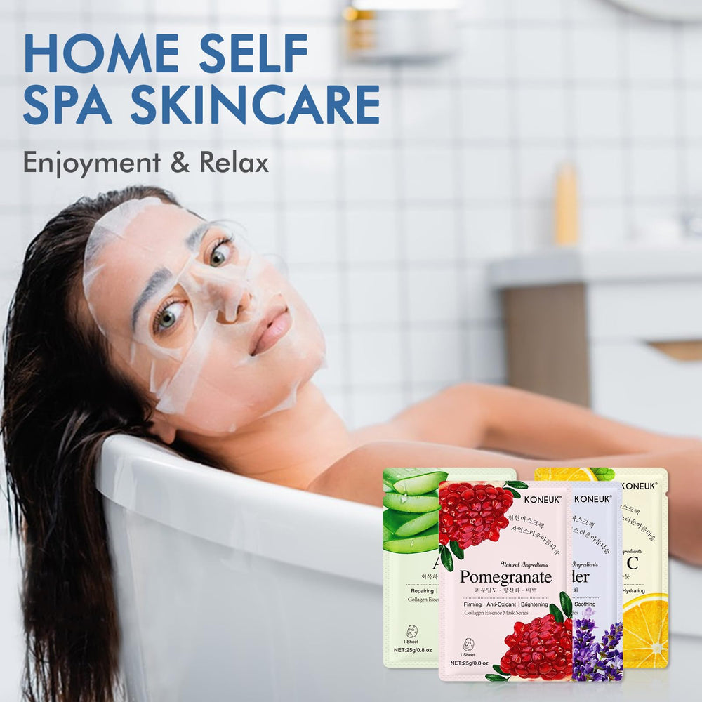 KONEUK face masks close-up show premium ingredients for hydration.