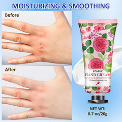KONEUK non-greasy formula hand cream with shea butter and vitamin E.