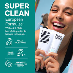 Koope Gel Face Wash makeup removal closeup suggests effective cleansing without residue.