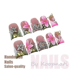 Koopnati salon-quality home manicure kit with tools and glossy finish.