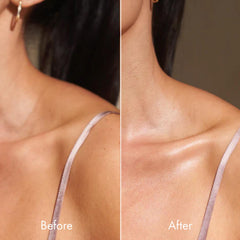 Glowy, hydrated skin after using Kopari Brightening Silk Body Cream