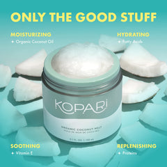 Kopari Coconut Melt applied to arm as a body moisturizer for smooth skin.