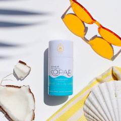 Kopari texture close-up highlights hydrating coconut oil and sage oil blend.