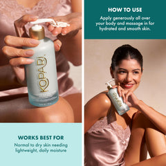Kopari Hydrating Silk Cream on skin gives a healthy glow and moisture