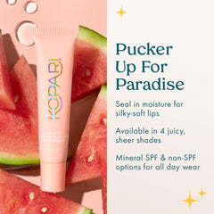 Kopari Lip Love Moisture Balm with squalane and hyaluronic acid on lips