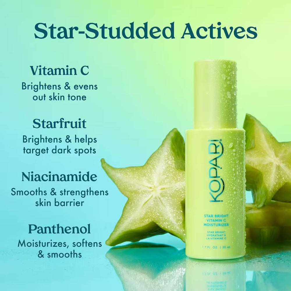 Kopari Star Bright cream spread demonstrates easy application and fast absorption.