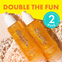 Kopari Sun Shield Body Glow reapplication after water or towel drying maintains glow.