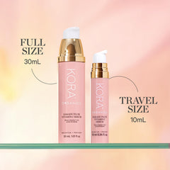 KORA Organics Kakadu Plum Serum being applied to skin for a refreshed, even tone