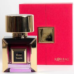 KORBAJ PARFUMS Rose Sands opening notes with caramel and milk for a warm gourmand feel.