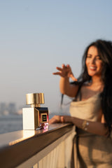 KORBAJ PARFUMS Rose Sands packaging evokes Eternal Sands premium craftsmanship.