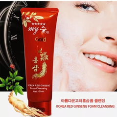 Korean Red Ginseng Foam Cleansing packaging highlights travel-friendly 130ml size.