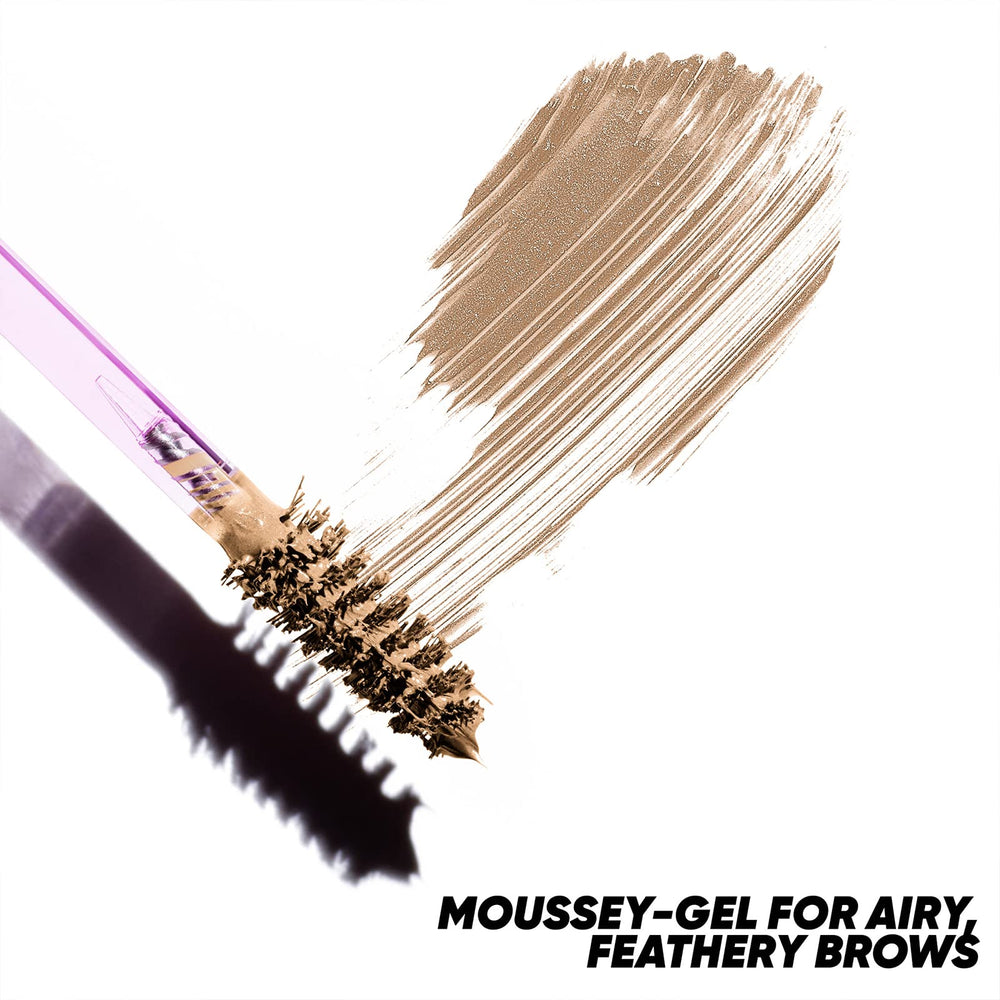 Kosas Air Brow Honey Blonde brush applying lightweight tint for fluffy natural brows