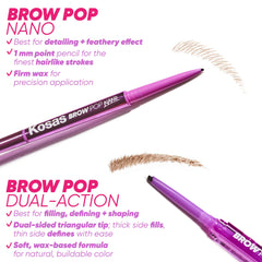 Kosas Brow Pop Nano four shade options to match natural brows.
