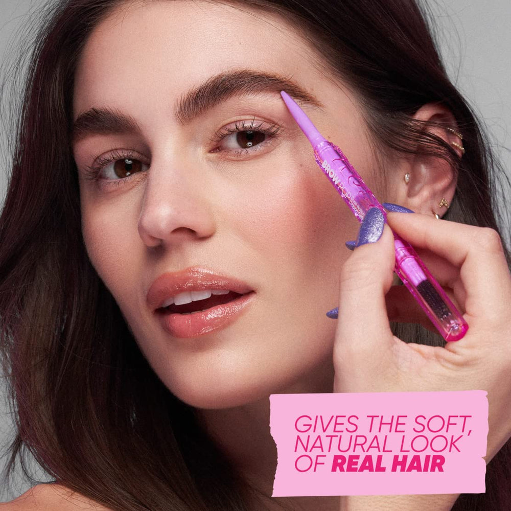 Kosas Brow Pop thick side fills sparse areas for fuller brows