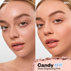 Kosas Cloud Set Candy swatch highlights pink tones for instant brightness.