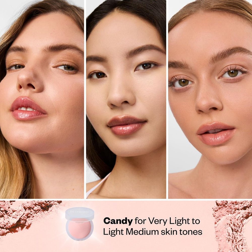 Kosas Cloud Set close-up shows shine-control and smooth finish.