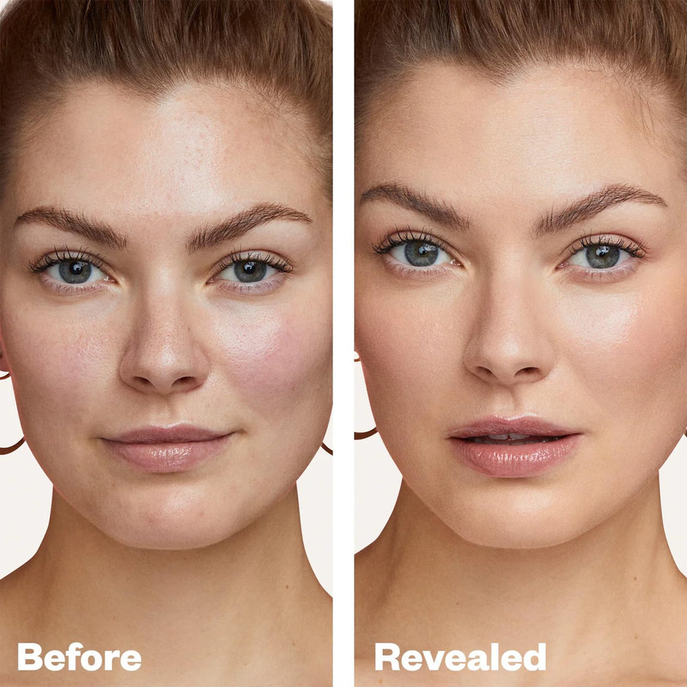 Kosas Revealer texture swatch reveals medium buildable coverage for a natural finish.