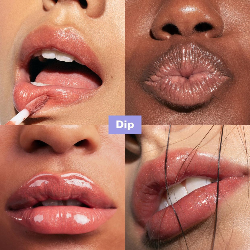 Kosas Wet Lip Oil Gloss applicator swatch demonstrates smooth, non-sticky finish ideal for daily use.