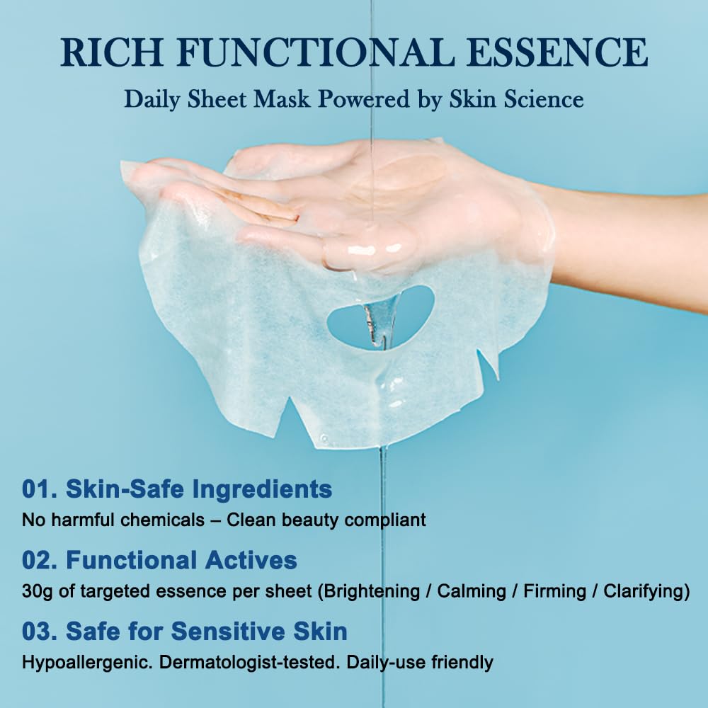 KosBeauty NACIFIC brightening mask suggests even skin tone improvement.