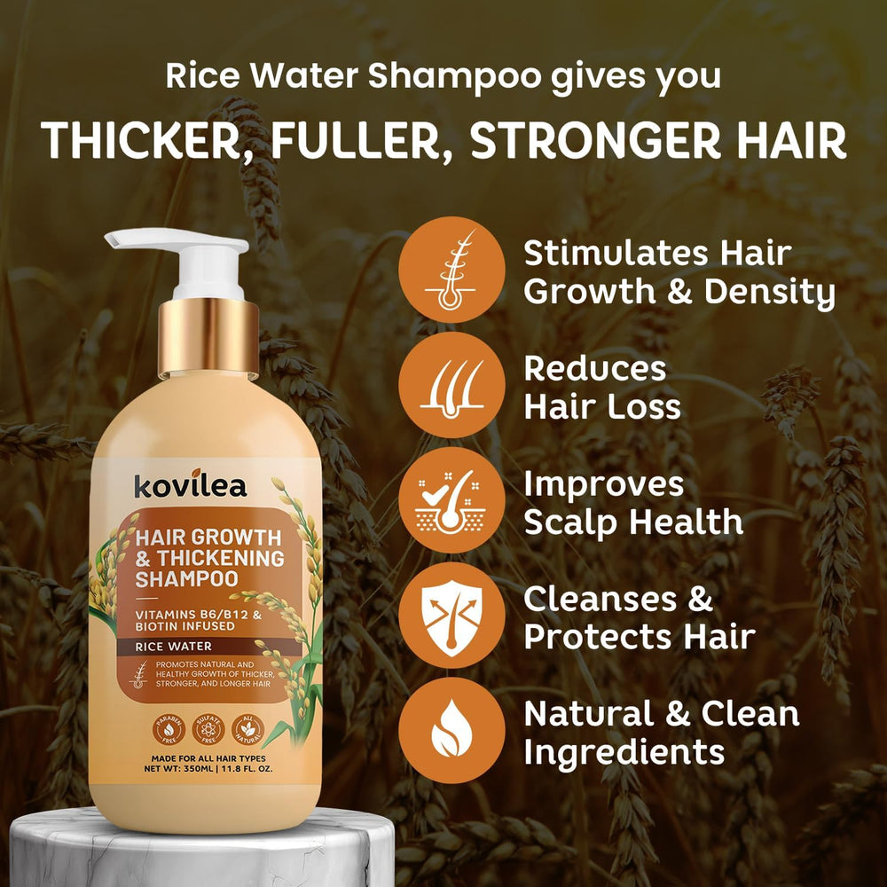 Kovilea Rice Water Shampoo lather demonstrates a sulfate-free, gentle cleanse.
