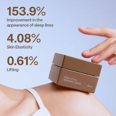 KOY Flow Wrapping Cream being applied with gentle upward massage in morning routine.