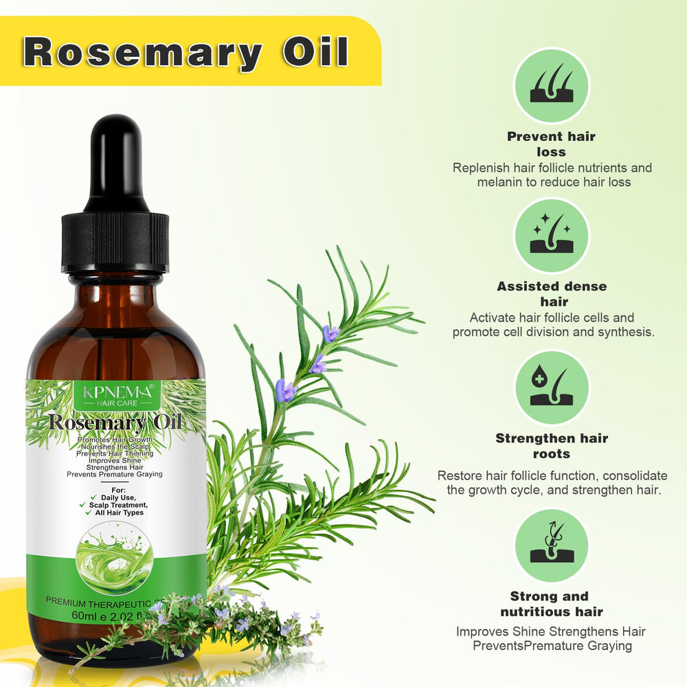 KPNEMA rosemary oil on hair strands showing nourishment