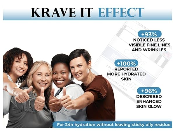 KRAVE IT cream near eye area smoothing fine lines.