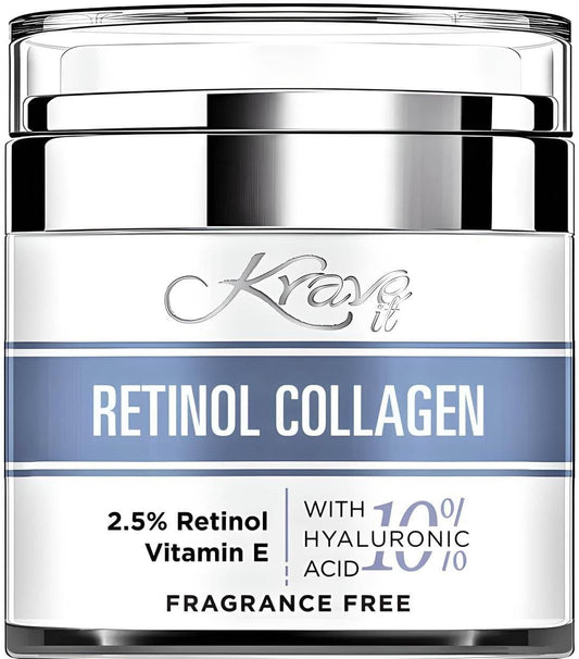 KRAVE IT Day & Night Cream bottle showcases retinol anti-aging benefits.