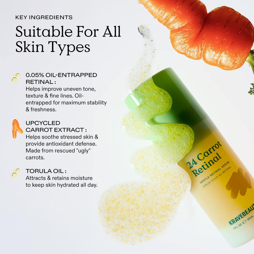 KraveBeauty 24 Carrot Retinal sustainable packaging emphasizes cruelty-free care